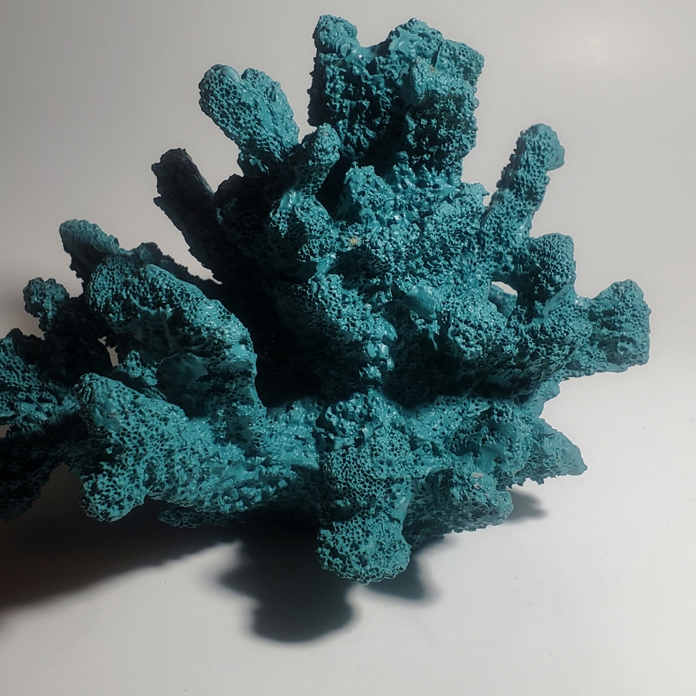 Deep Green Coral Figurine Accent Reef Decor Piece Resin Coral Statue Beach Sea